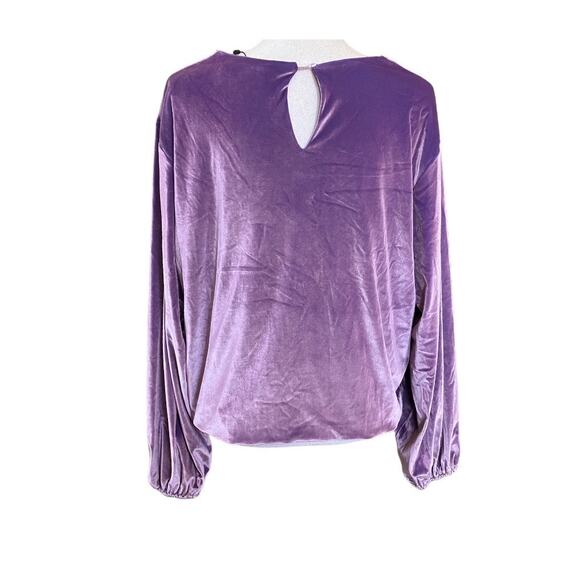 New Kendall & Kylie Velvet Purple Aqua Front Tie Top Plus Size 2X - Picture 4 of 6